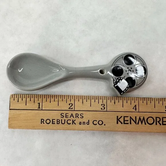 Vintage Disney Mickey Mouse Ceramic Mug W/ Spoon‎ Black & White 3D Ears D Handle - Picture 15 of 16